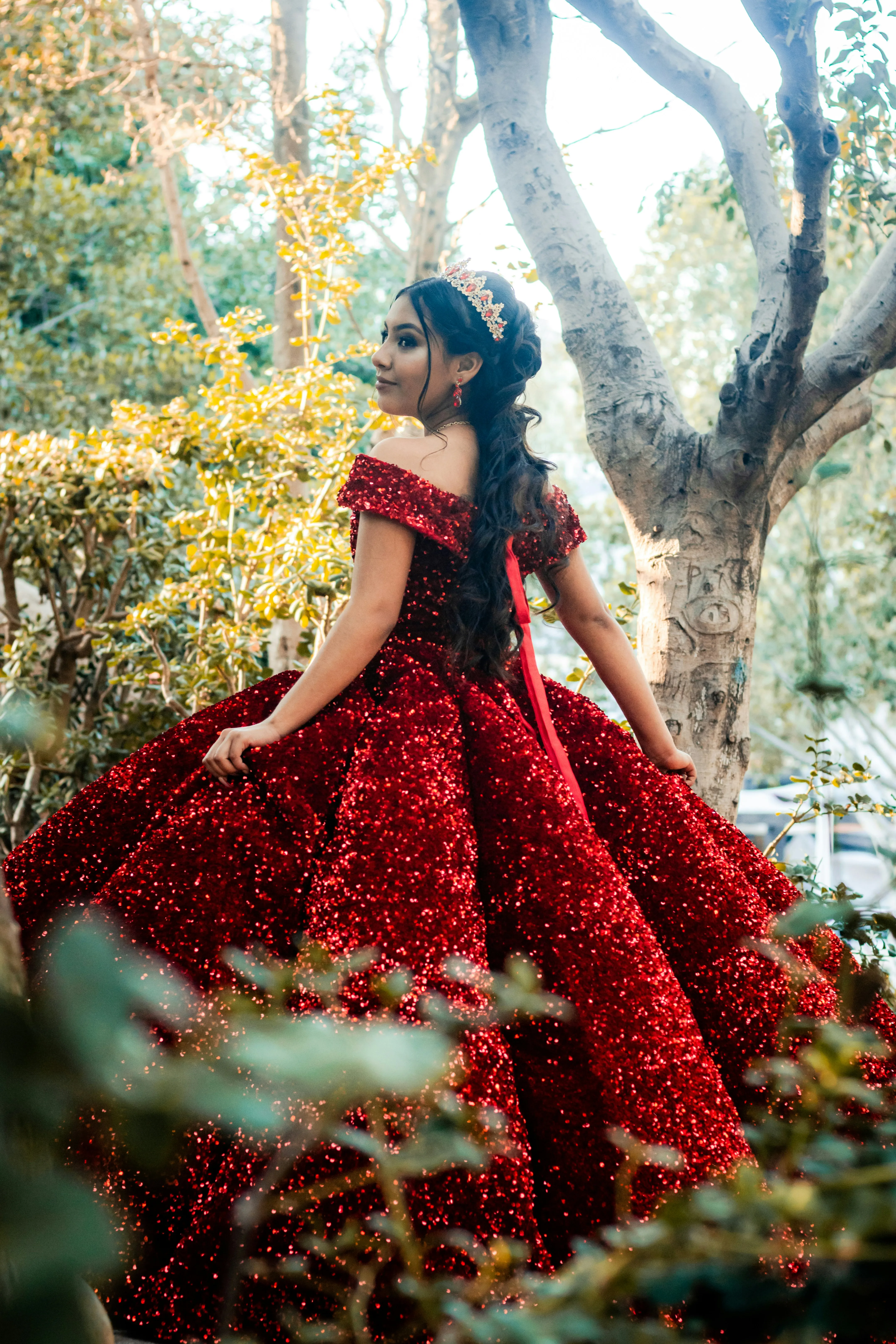 Camila con su vestido de XV años
